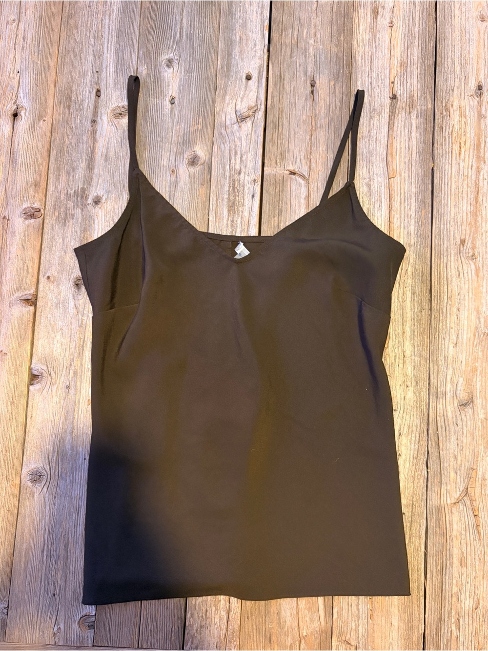 Ann Taylor Black Satin Camisole Tank Top Size 2 Y2K Minimalist Going Out Top